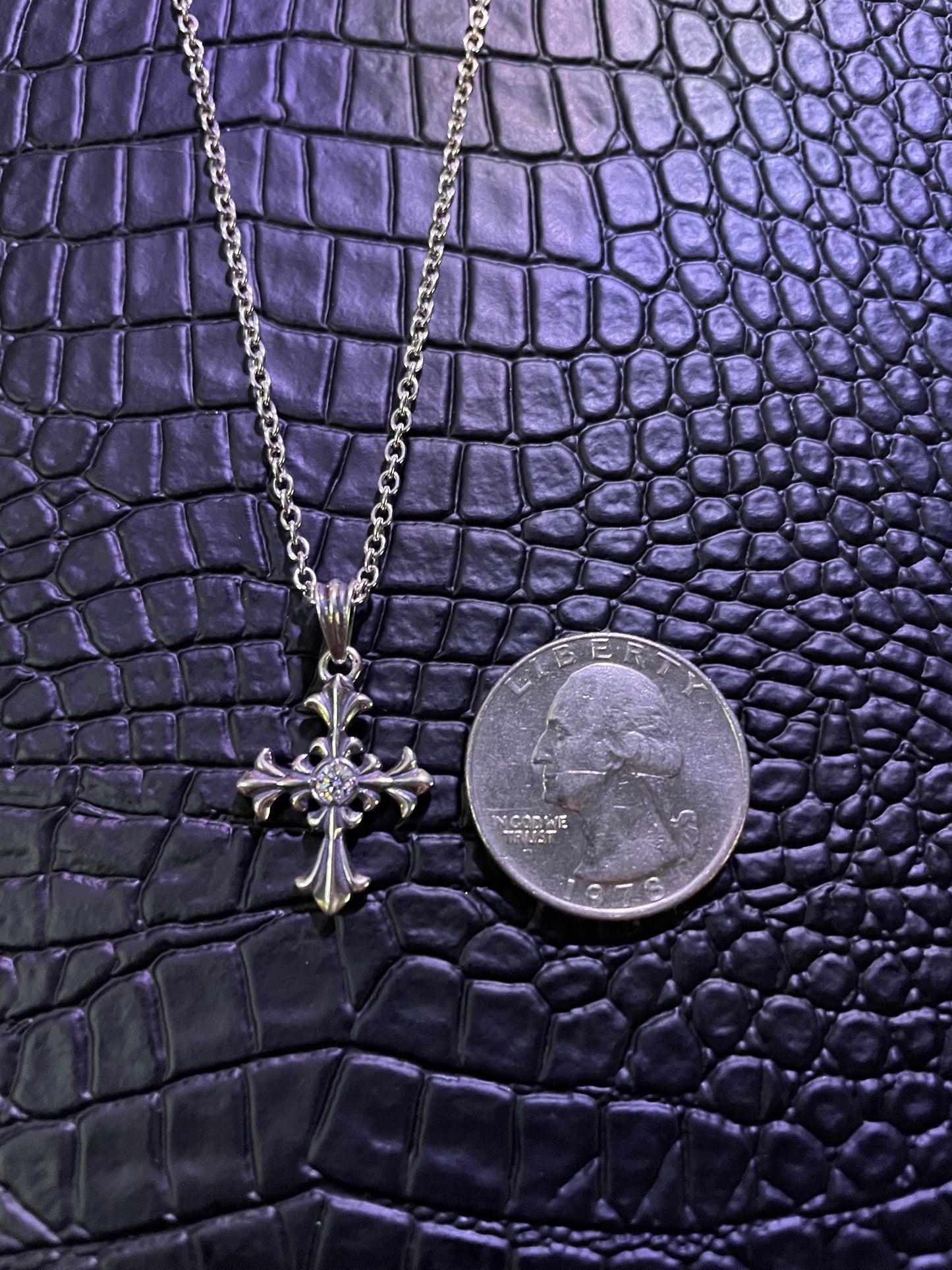 Baby Tears Cross White Moissanite