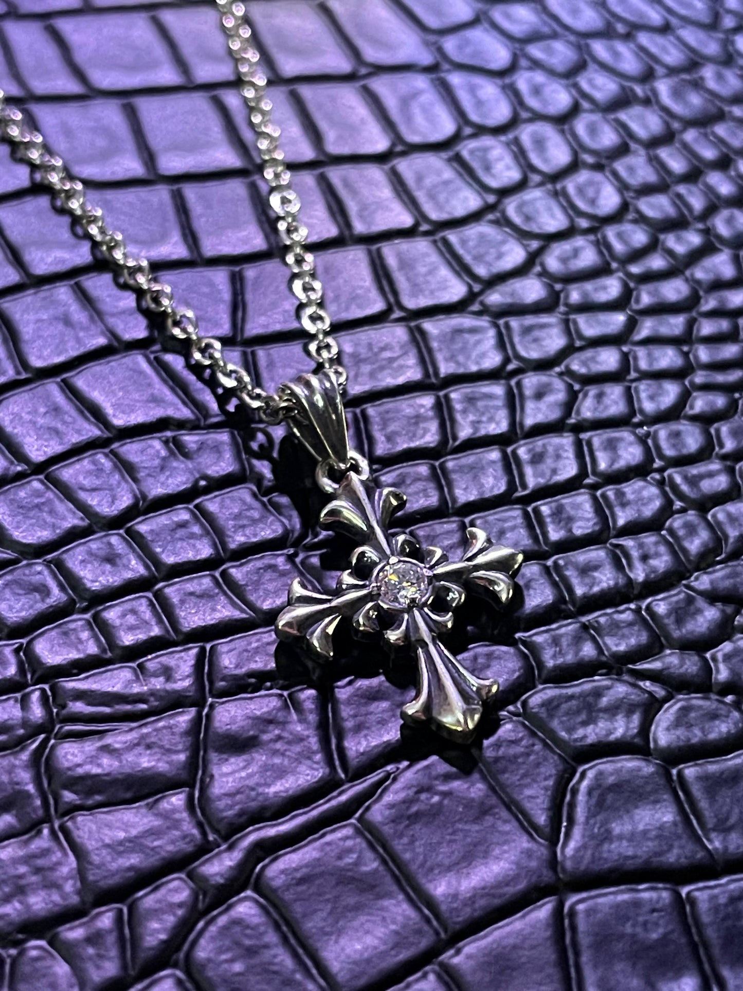 Baby Tears Cross White Moissanite